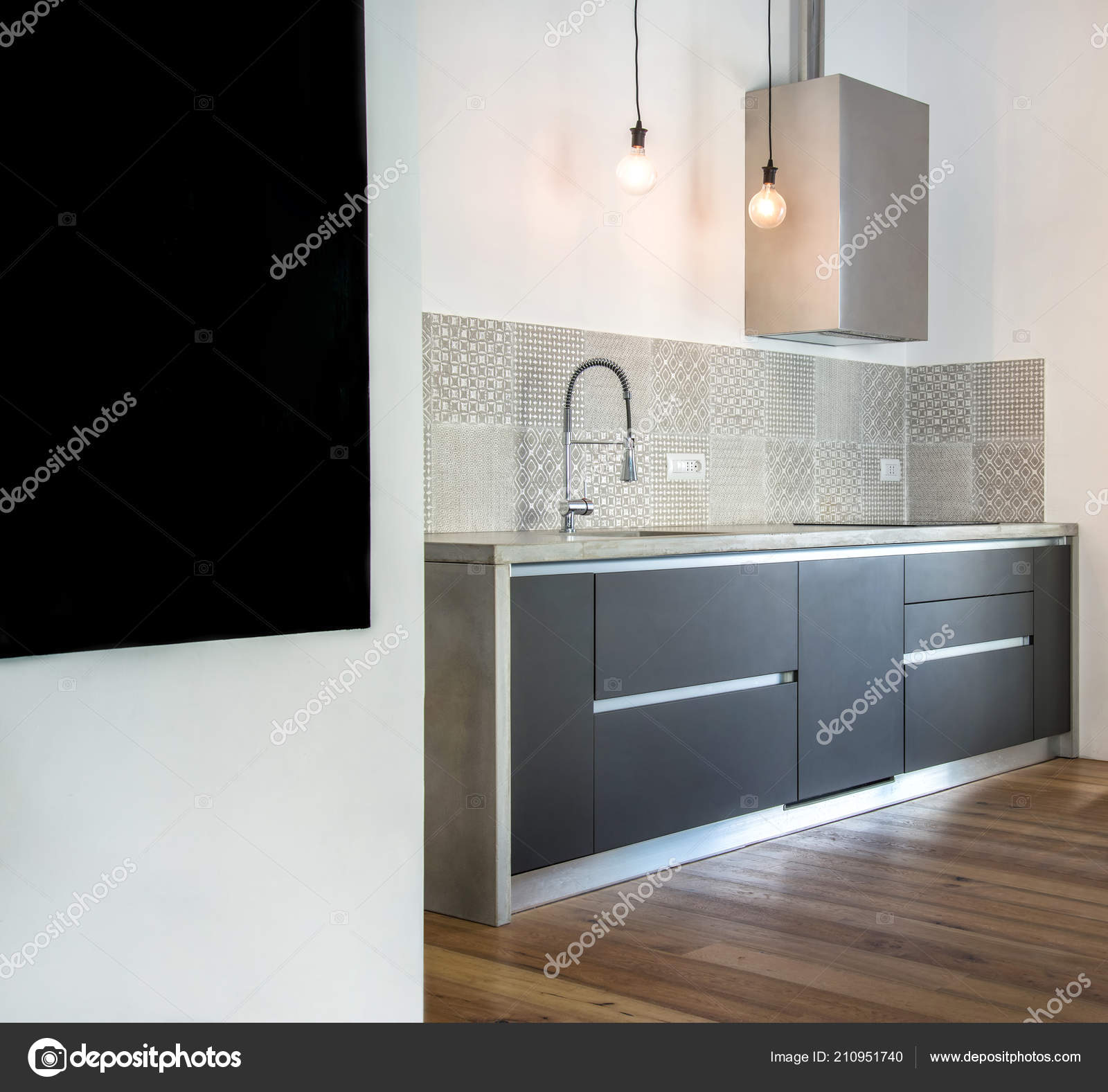 Modern Kitchen Interior Cement Countertop Stock Photo C Katy89