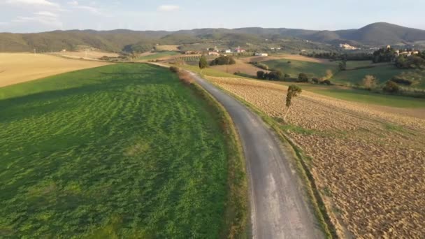 DRONY pohled obdělávané půdy v Chianti regionu, Toskánsko, Itálie