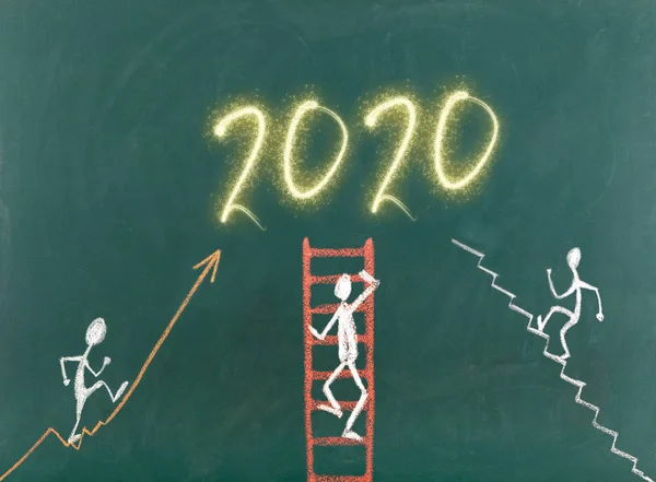 New Year 2020 ideas on blackboard