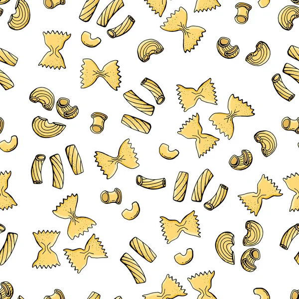 Pasta Nahtlose Muster Handgezeichnetes Nahtloses Druckdesign Für Stoff Oder Tapeten — Stockvektor