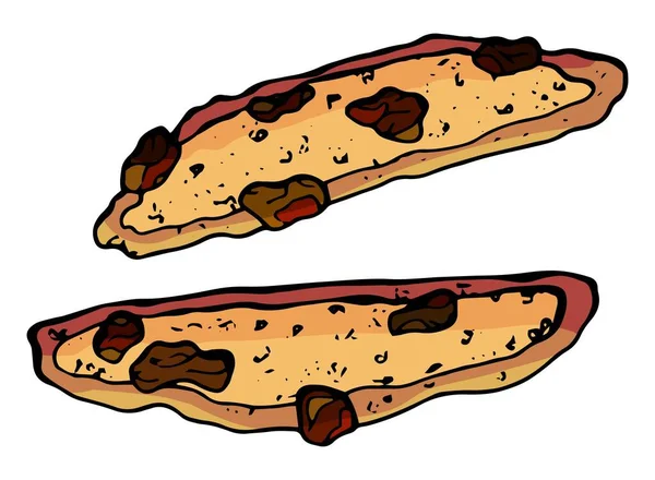 Biscoitos Sobremesa Italianos Mão Desenhar Pastelaria Fundo Branco Ilustração Das — Vetor de Stock