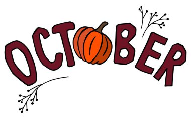 Ekim, kartlar, afişler, posterler için mesaj tasarımı. 