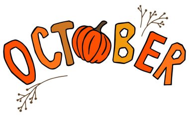 Ekim, kartlar, afişler, posterler için mesaj tasarımı.