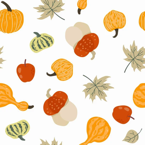 Beyaz Arkaplanda Sonbahar Hasadı Kusursuz Desen