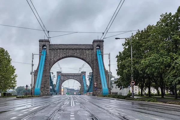 Grunwald híd Wroclaw. Lengyelország. — Stock Fotó