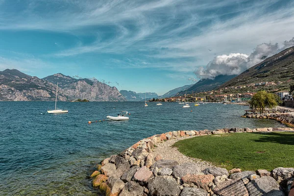 Porto Brenzone One Most Beautiful Villages Lake Garda Ліцензійні Стокові Зображення