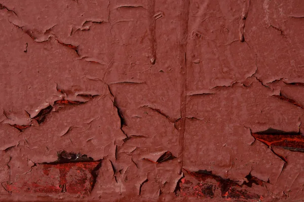 Texture Della Vecchia Parete Metallo Rosso Arrugginito Verniciato Con Macchie — Foto Stock