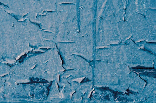 Texture Della Vecchia Parete Metallo Verniciato Arrugginito Blu Con Primo — Foto Stock