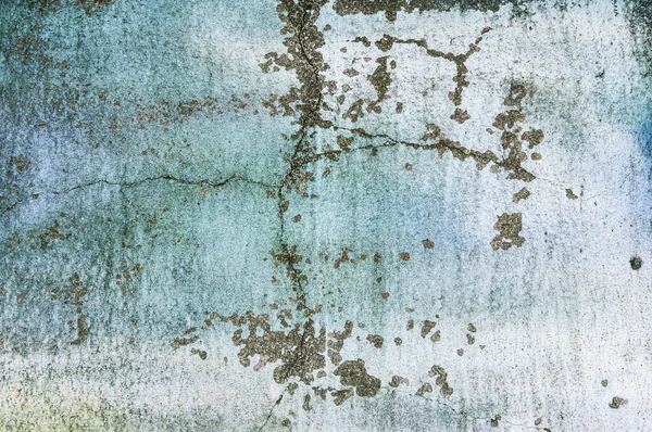 Texture Del Vecchio Muro Edificio Dipinto Blu Con Crepe Sbavature — Foto Stock