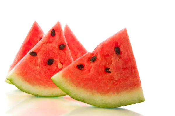 Watermelon Slices White Isolated Background — Stock Photo, Image