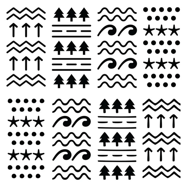 Set Vector Patterns Illustrating Recreation Resources — Stock Vector