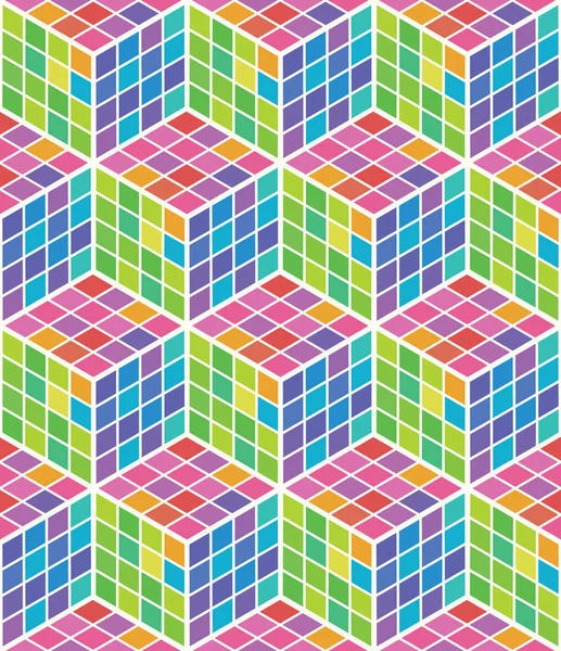 Modello Cubo Mosaico Senza Soluzione Continuità Disegno Del Cubo Multicolore — Vettoriale Stock