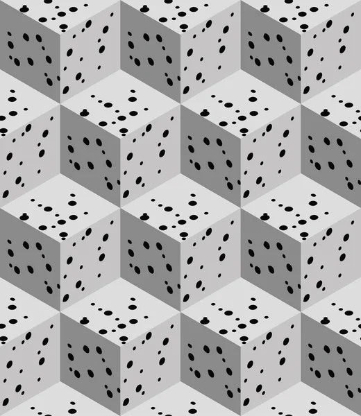 Векторный Бесшовный Рисунок Белых Кубиков Черными Пятнами Абстрактный Дизайн — стоковый вектор