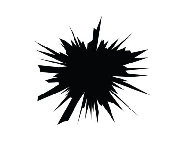 Vektör siyah soyut yıldız şekli beyaz arka planda izole. Patlamanın grafik tasarım elemanı.