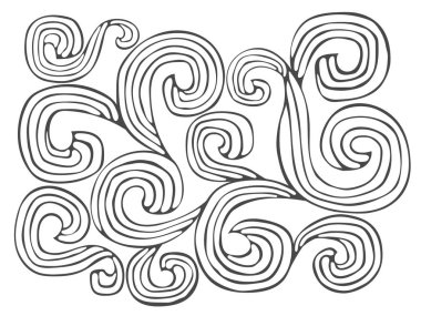 Girdap gri ve beyaz soyut dekoratif unsur. Vektör kabataslak gelişmearka.