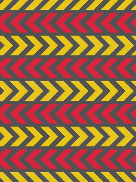 红色和黄色箭头行的矢量无缝模式 五颜六色的抽象背景 — 图库矢量图片
