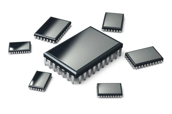 Chip de computadora. 3d renderizar . —  Fotos de Stock