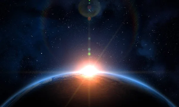Planet Erde und Sonne. — Stockfoto