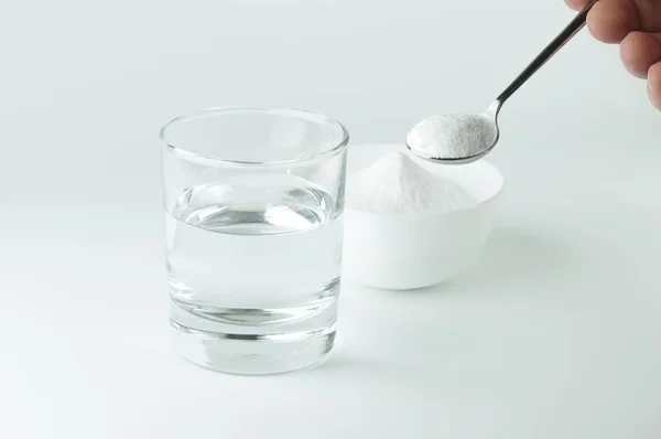 Bicarbonato di sodio e acqua . — Foto Stock