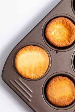 Gıda kavramı taze ev yapımı kabartma cupcake cupacake içinde pan 