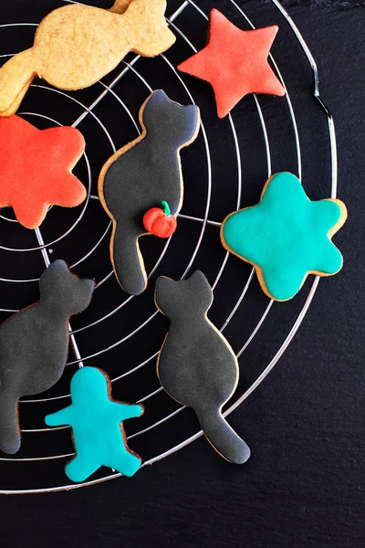 Food concept homemade fancy sugar cookies for party or halloween holiday