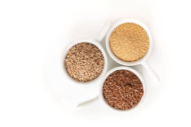 Sağlıklı gıda ingredents 3 tür gluten ücretsiz tahıl keten, Amara