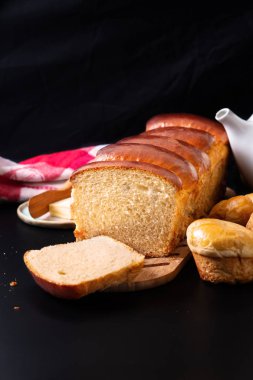 Gıda fırın kavramı Taze pişmiş ev yapımı hokkaido Ekmek somun zekâ