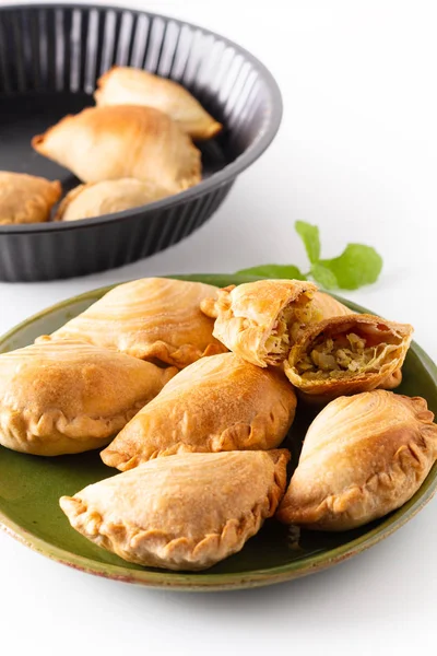 South east Asia origin food concept homemade chicken Curry puffs