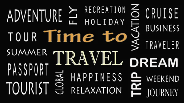 Time Travel Concept Word Cloud Black Background — Stock Photo, Image