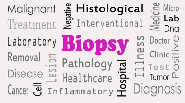 Biopsie Concept Word Cloud Witte Achtergrond — Stockfoto