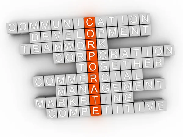 Corporate Word Cloud Concept Witte Achtergrond — Stockfoto