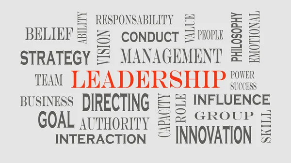 Leadership Nuvem Palavras Conceito Negócio — Fotografia de Stock