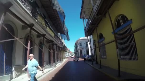 Panama Okt 2018 Pov Van Een Straat Gebouwen Casco Viejo — Stockvideo