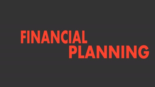 Finansal Planlama Beyaz Arka Planda Kelime Bulutu Konsepti Görüntü — Stok video