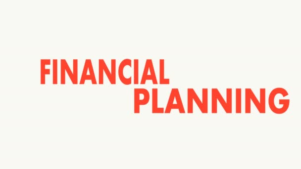 Financial Planning Word Cloud Concept White Background Illustration — Stock Video