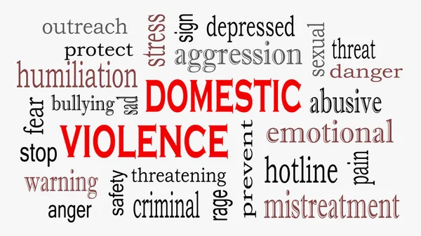 Domestic Violence Abuse Concept Word Cloud Background — Stock Photo, Image