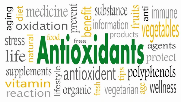 Antioxidant woord cloud concept - Illustratie — Stockfoto