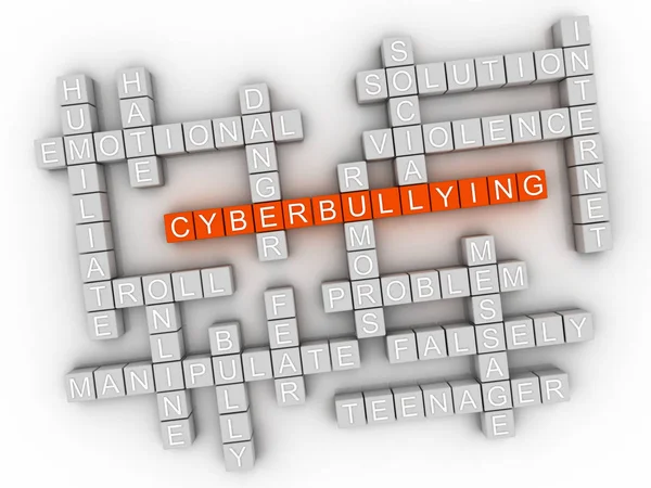 3d Cyberbullying word cloud concept - Illustration — Stock Photo, Image