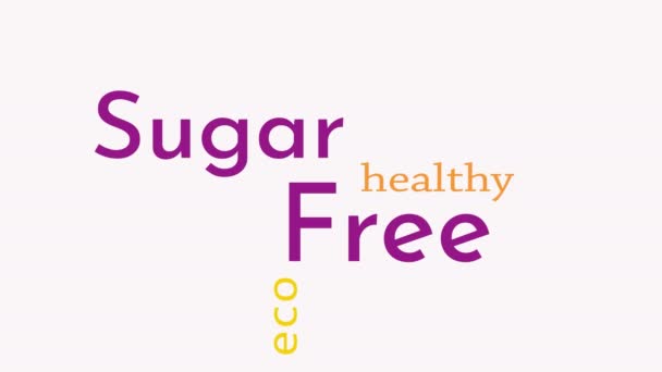 Sugar Free Message Background Healthy Food Concept Illustration — Stock Video