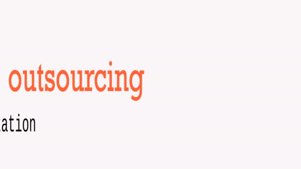 Outsourcing Parola Cloud Concetto Business Illustrazione — Video Stock