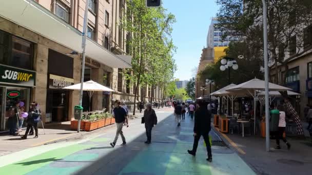 Santiago Chile Paź Huerfanos Street Ulica Centrum Santiago Chile Dniu — Wideo stockowe