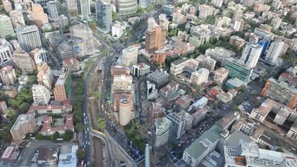Luchtfoto Van Stad Santiago Chili Chili Zomer Hoofdstad Grootste Stad — Stockvideo