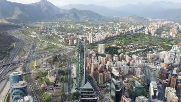 Vista Aérea Cidade Santiago Chile País Chile Verão Capital Maior — Vídeo de Stock