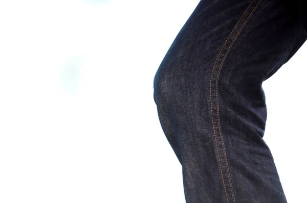 Stil Blå Jeans Vit Bakgrund — Stockfoto