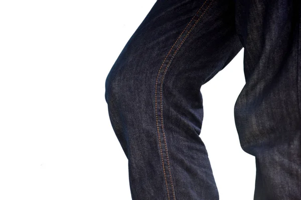 Estilo Jeans Azul Fundo Branco — Fotografia de Stock