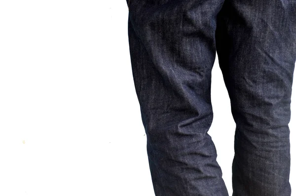 Stile Jeans Blu Sfondo Bianco — Foto Stock