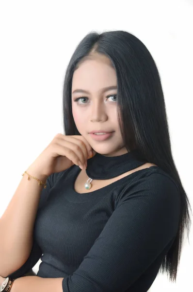 Retrato Bela Mulher Asiática Estúdio Atirar — Fotografia de Stock