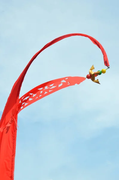 Kleurrijke Ornamenten Vlaggen Banners Tegen Blauwe Hemel — Stockfoto