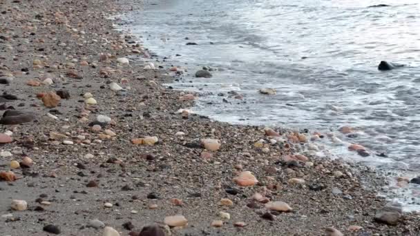 Κύματα Της Θάλασσας Πάνω Στα Βράχια Της Παραλίας — Αρχείο Βίντεο
