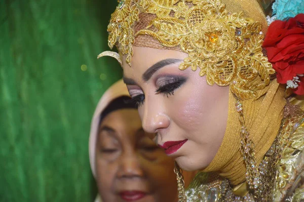 Tarakan Indonesia Diciembre 2018 Retrato Una Hermosa Novia Bugis Con —  Fotos de Stock